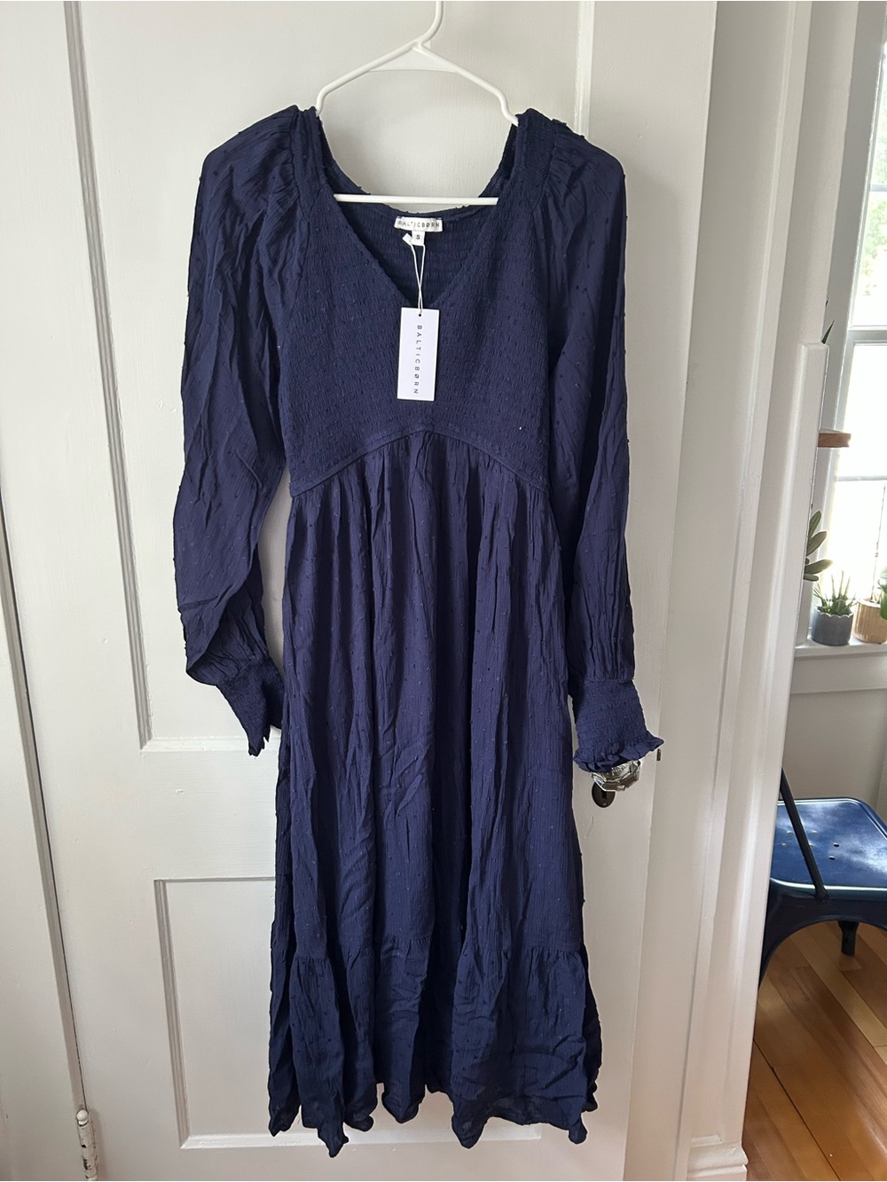 NWT Baltic Born Lainey Smocked Dotted Midi Dress - Picture 2 of 6